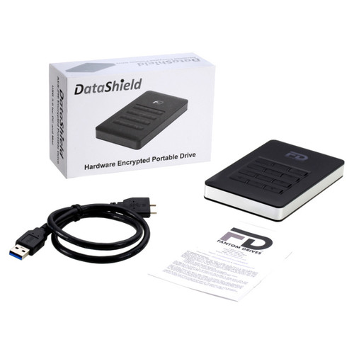 Fantom DataShield 256-bit AES Hardware Encrypted Portable USB 3.1 Gen 1 External Hard Drive (1TB)