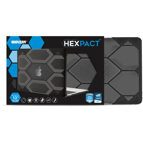 iBenzer Hexpact Case for MacBook Pro Retina 13 (Touch & Non-Touch Bar, Black)