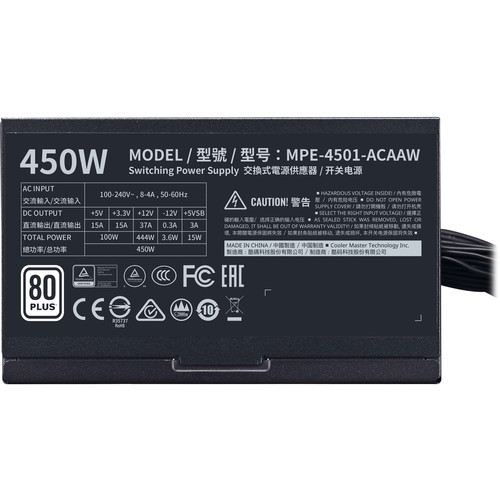 Cooler Master MWE 450 WHITE - V2 450W 80 Plus Standard ATX Power Supply