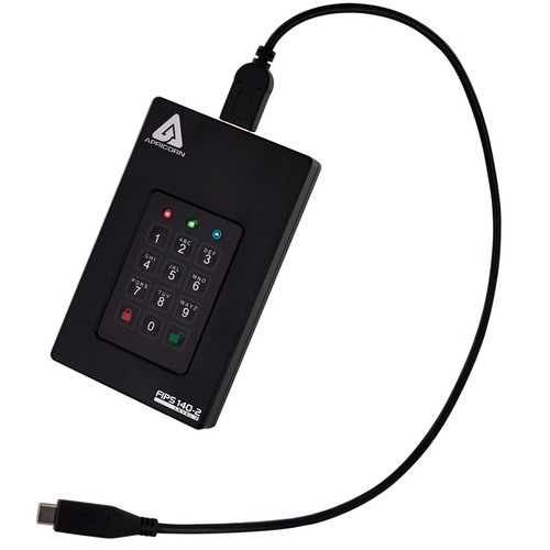 Apricorn 4TB Aegis Fortress L3 FIPS 140-2 Level 3 Encrypted Portable Hard Drive