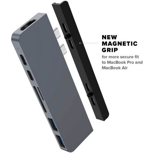 HYPER HyperDrive DUO 7-in-2 USB Type-C Hub for MacBook Pro and MacBook Air (Space Gray)