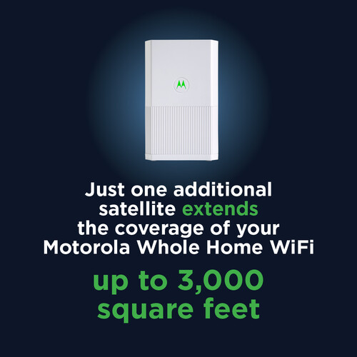 Motorola MH7021 Whole Home AC2200 Wireless Tri-Band Gigabit Mesh Wi-Fi Add-On Satellite