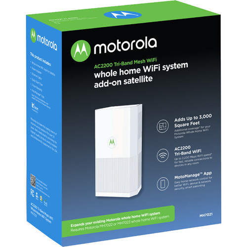 Motorola MH7021 Whole Home AC2200 Wireless Tri-Band Gigabit Mesh Wi-Fi Add-On Satellite