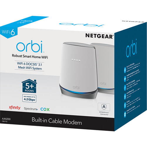 Netgear Orbi AX4400 Wireless Tri-Band Mesh System with Built-In Cable Modem