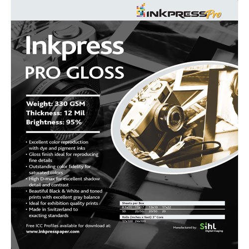 Inkpress Media Pro Glossy Paper (11 x 17", 20 Sheets)