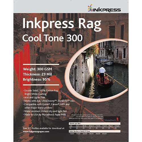 Inkpress Media Rag Cool Tone 300 Paper (17 x 22", 20 Sheets)