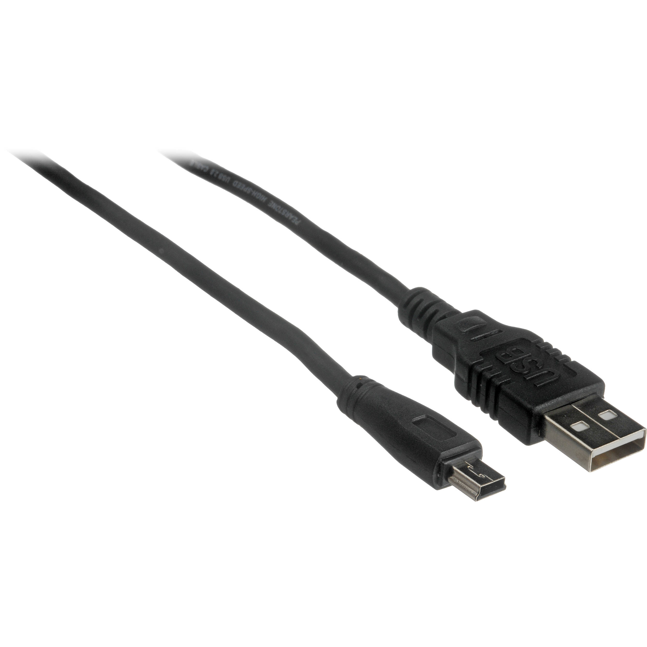 Pearstone USB 2.0 Type A Male to Type B Mini Male Cable (Black) - (10')