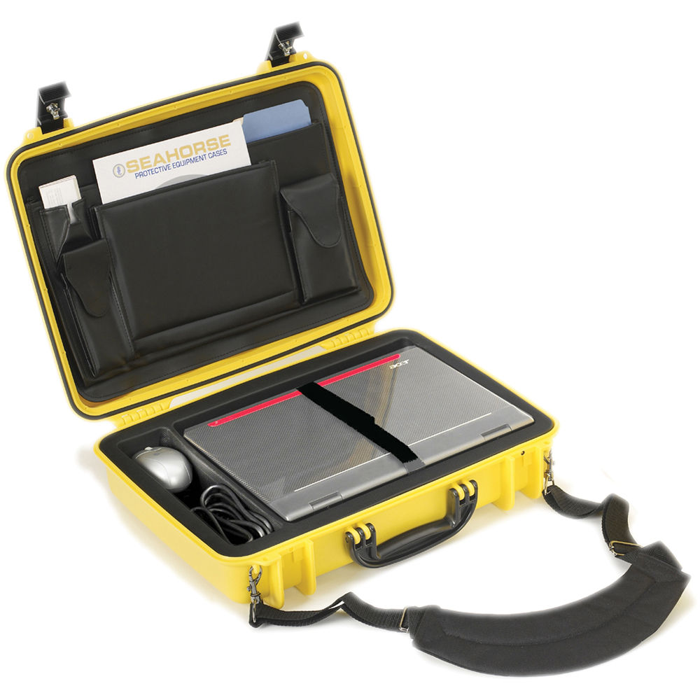 Seahorse 710CC Laptop Computer Case with Lid Organizer and Laptop Tray (Safety Yellow)