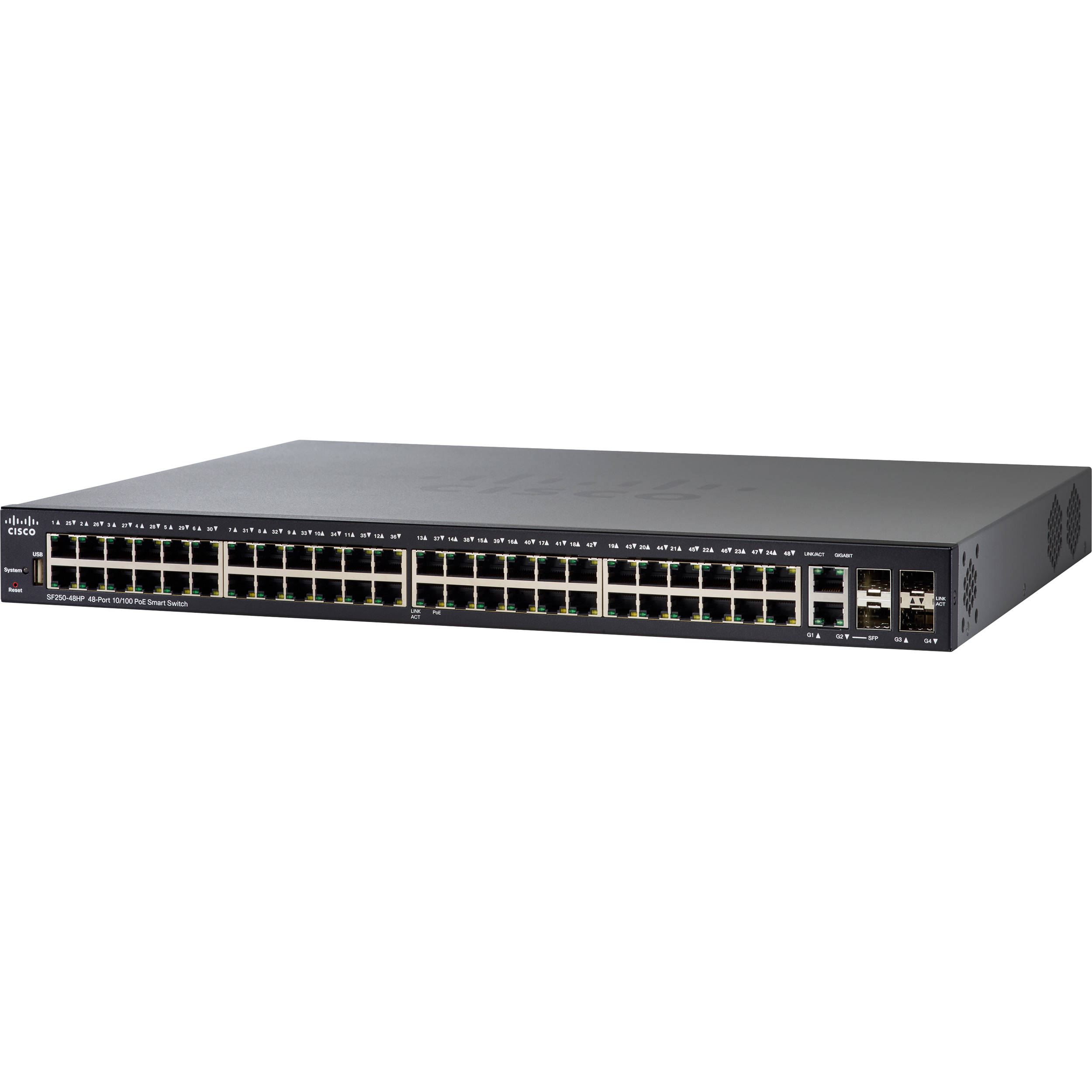 Cisco SF250-48HP 48-Port PoE+ Fast Ethernet Smart Switch