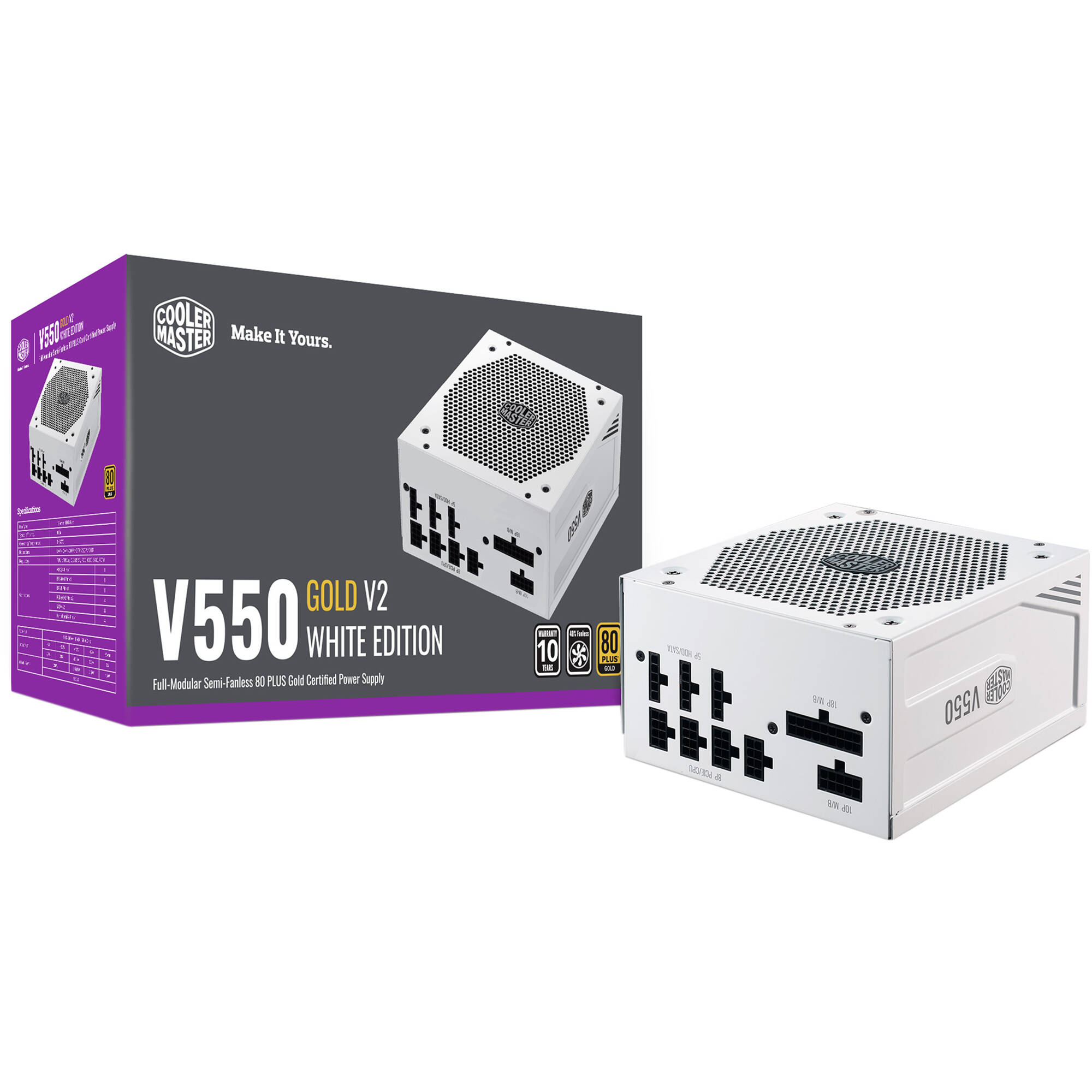 Cooler Master V550 Gold V2 550W 80 PLUS Gold Modular Power Supply (White)