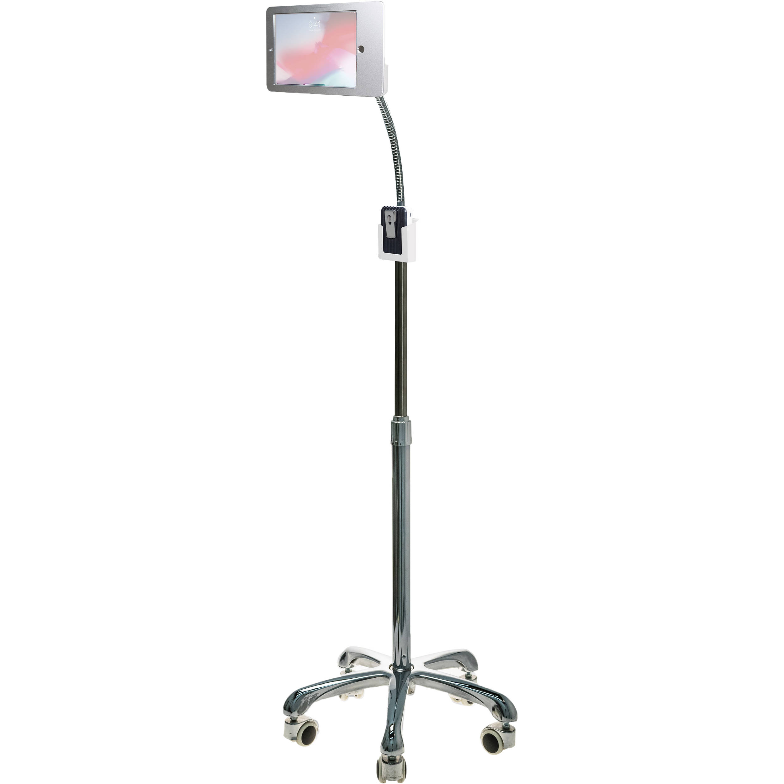 CTA Digital Heavy-Duty Security Floor Stand for Apple iPad (5th & 6th Gen), 9.7" iPad Pro, and iPad Air