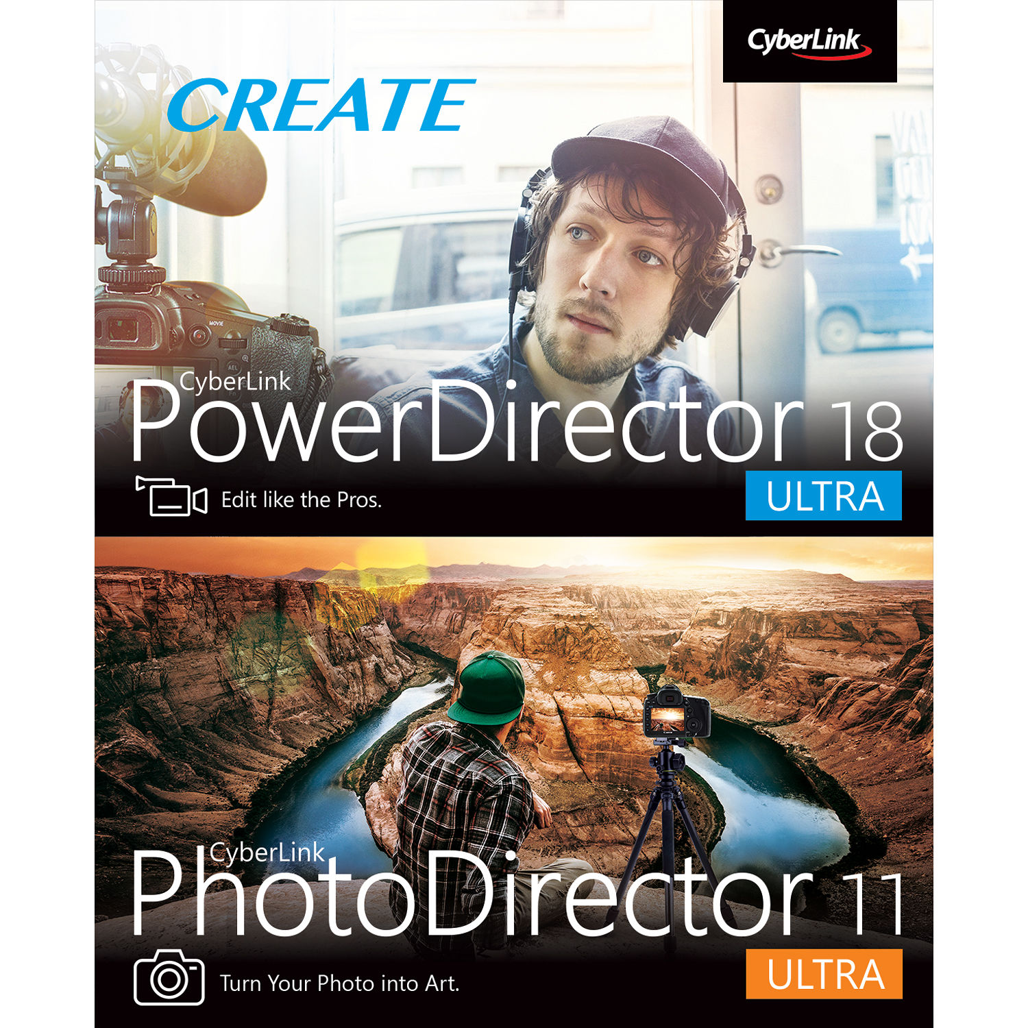 CyberLink PowerDirector 18 Ultra & PhotoDirector 11 Ultra (DVD and Download Code)