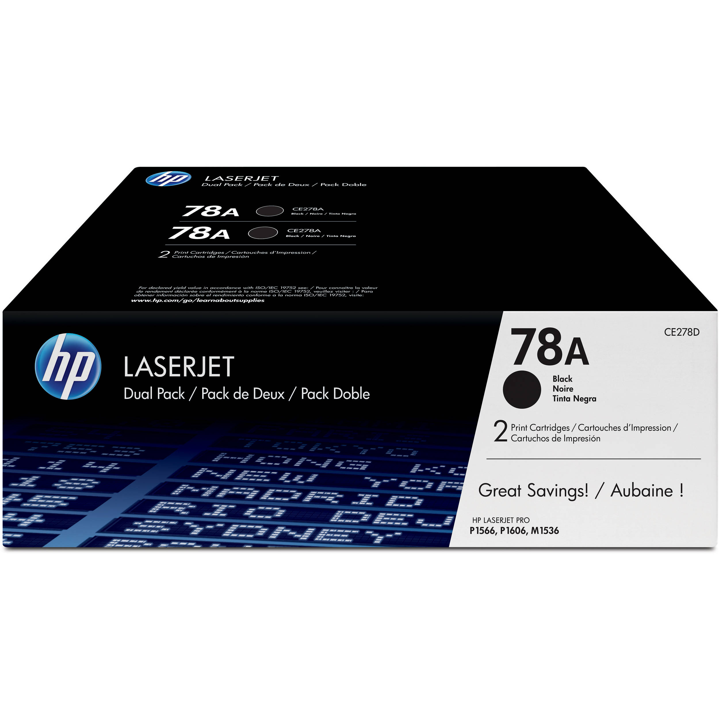 HP 78A LaserJet Black Toner Cartridge Dual Pack