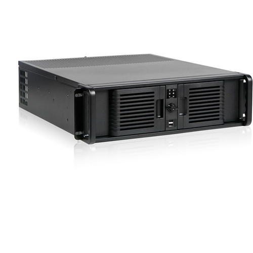 iStarUSA D-300-PFS Chassis with Front-Mounted ATX Power Supply & BPN-DE230SS-BLUE Trayless Hot-Swap Drives Cage (3 RU)